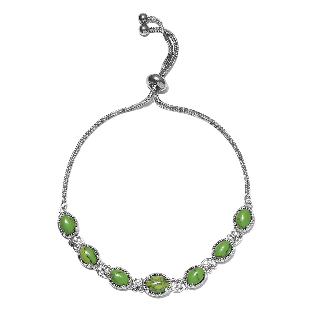 Green Howlite Bolo Bracelet